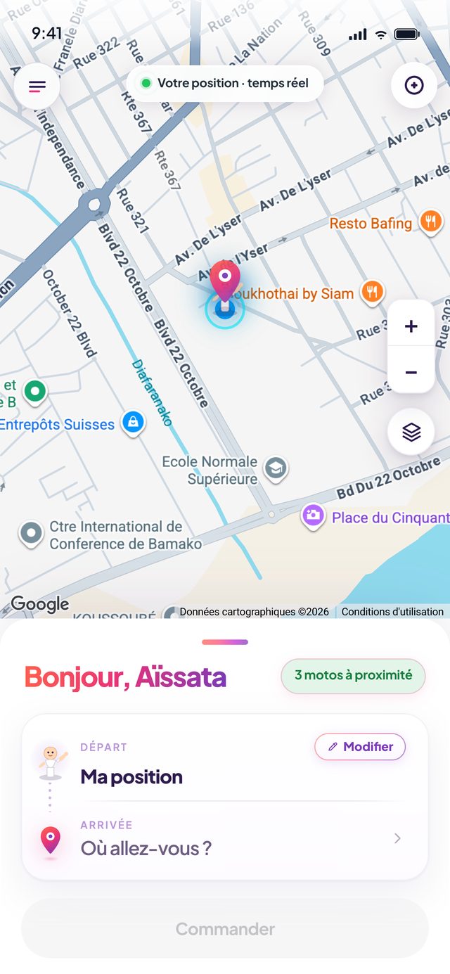 Choisir départ et destination sur la carte